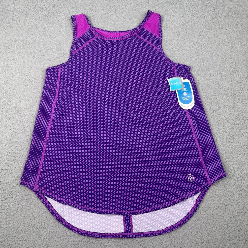 Be Inspired Tank Top Womens Medium Purple Geo Performance Wicking Workout NWT